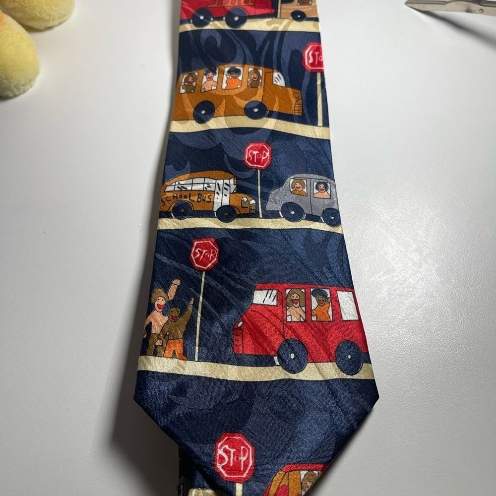 Beverly Hills Polo club school bus stop vintage tie